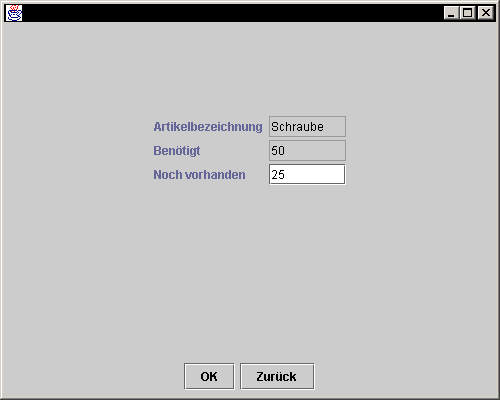 Fehlbestandsmeldung