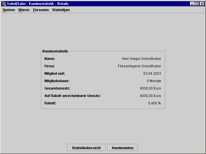 Die Kundenstatistik im Detail